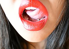 Asmr Grande Vermelho Lips: Um Gemer e Respiração